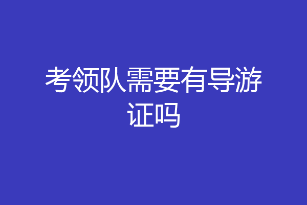 考领队需要有导游证吗
