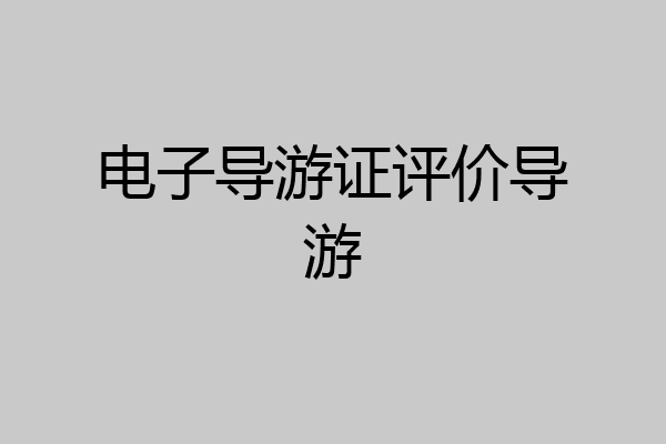 电子导游证评价导游