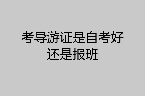 考导游证是自考好还是报班