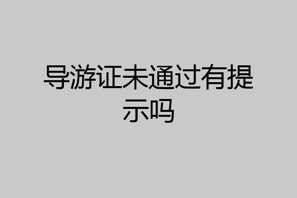 导游证未通过有提示吗