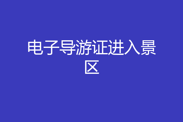 电子导游证进入景区