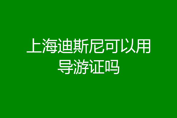 上海迪斯尼可以用导游证吗