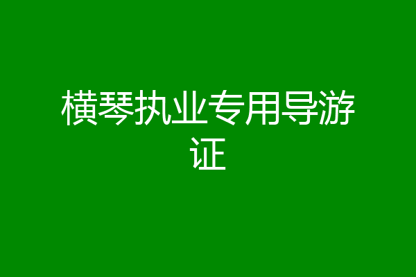 横琴执业专用导游证