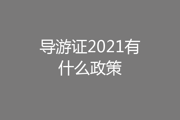 导游证2021有什么政策
