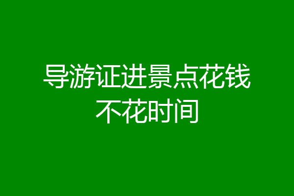 导游证进景点花钱不花时间