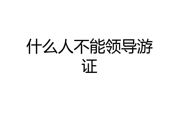 什么人不能领导游证
