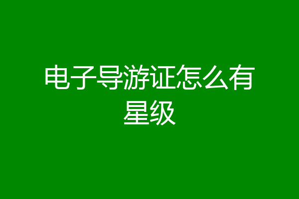 电子导游证怎么有星级