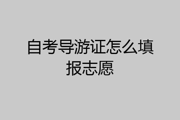 自考导游证怎么填报志愿