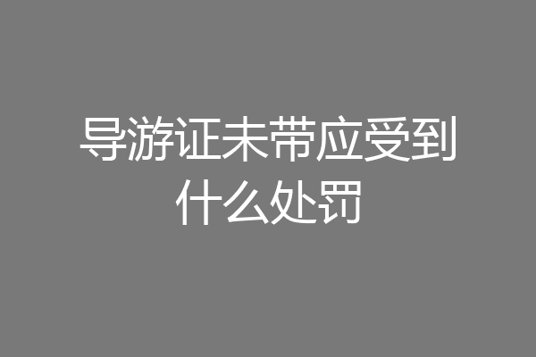 导游证未带应受到什么处罚