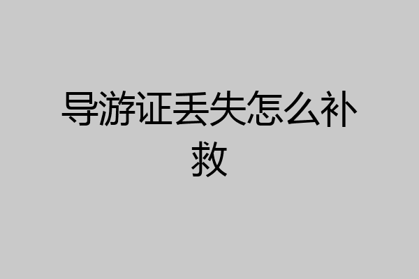 导游证丢失怎么补救