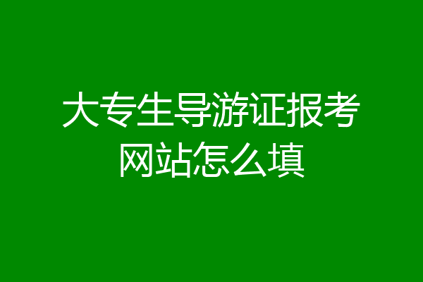 大专生导游证报考网站怎么填