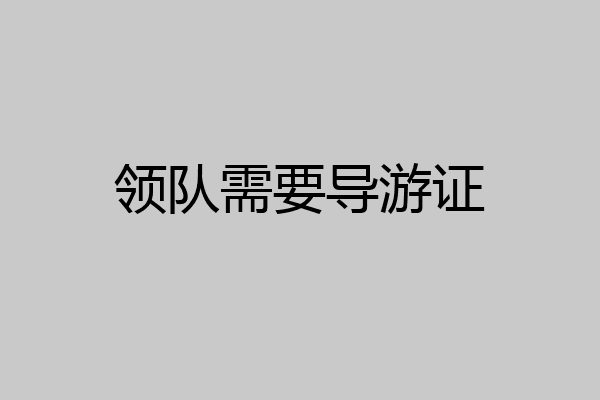 领队需要导游证