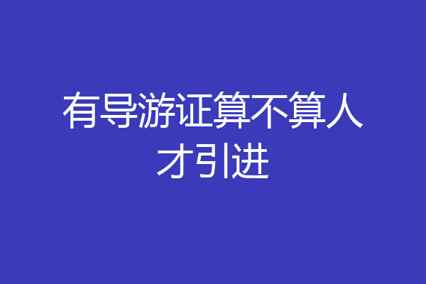 有导游证算不算人才引进