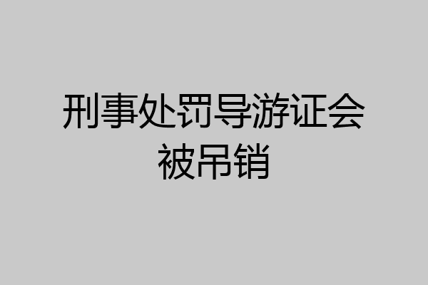 刑事处罚导游证会被吊销