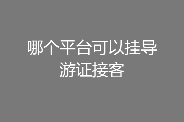 哪个平台可以挂导游证接客