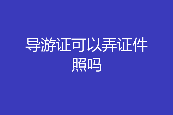 导游证可以弄证件照吗