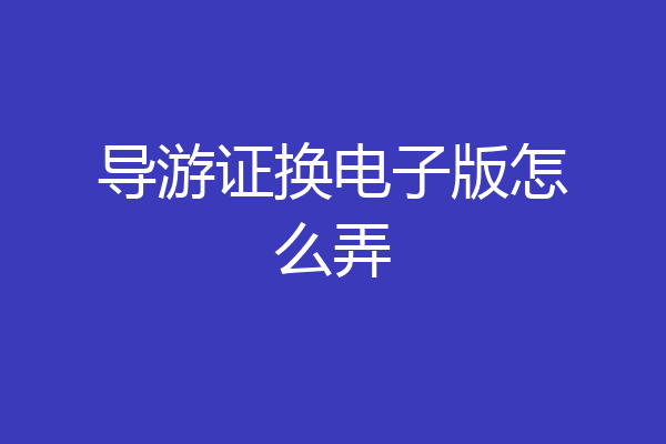 导游证换电子版怎么弄
