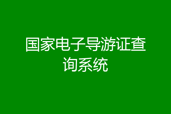 国家电子导游证查询系统