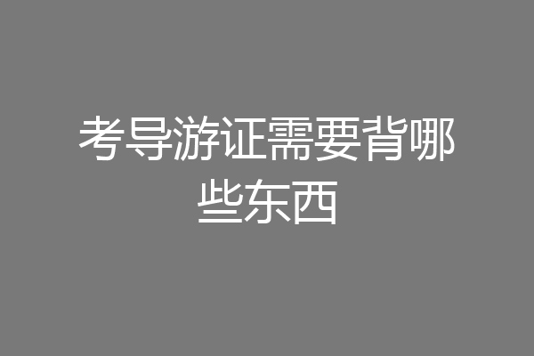 考导游证需要背哪些东西