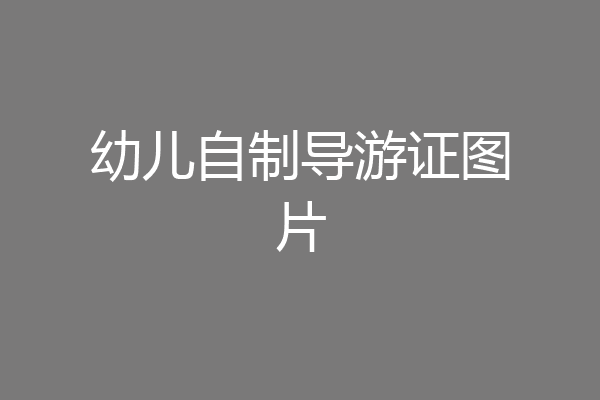幼儿自制导游证图片