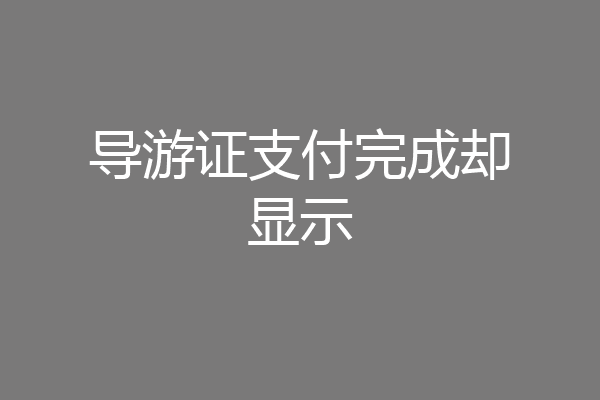 导游证支付完成却显示