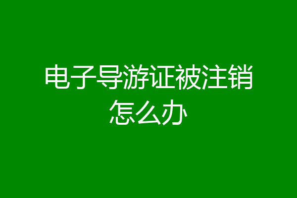 电子导游证被注销怎么办