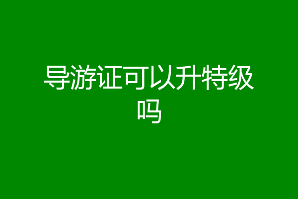 导游证可以升特级吗