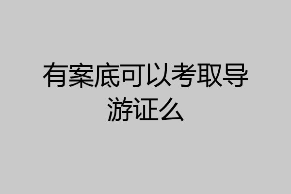 有案底可以考取导游证么