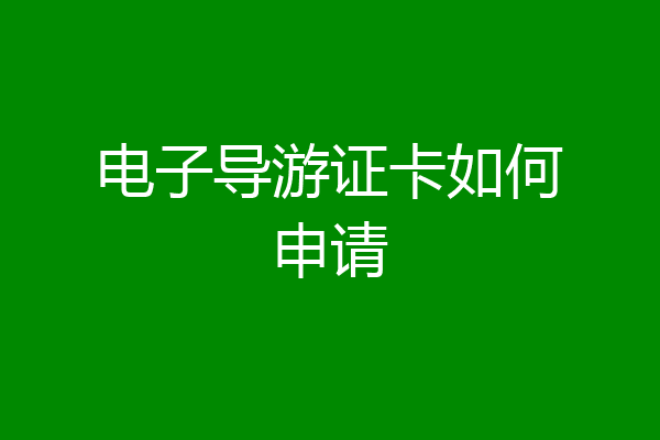 电子导游证卡如何申请