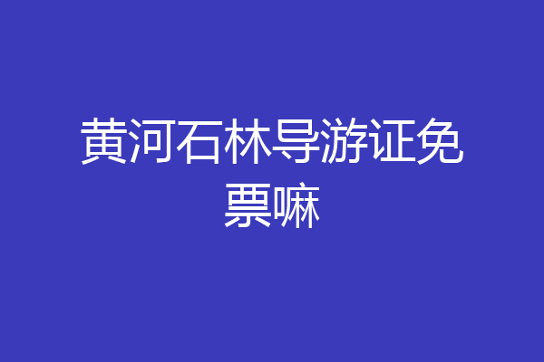 黄河石林导游证免票嘛