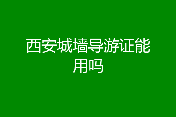 西安城墙导游证能用吗