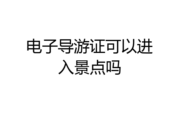 电子导游证可以进入景点吗