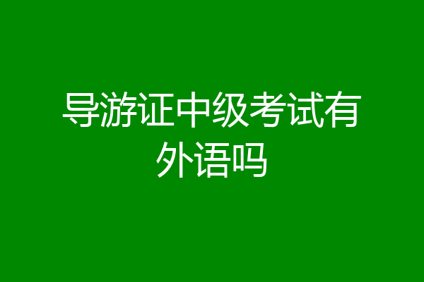 导游证中级考试有外语吗