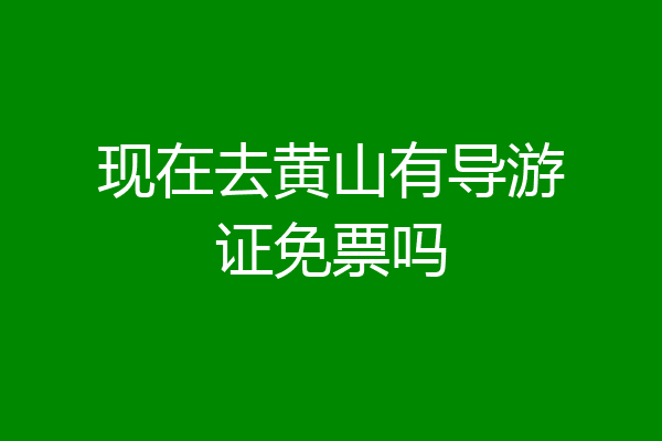 现在去黄山有导游证免票吗