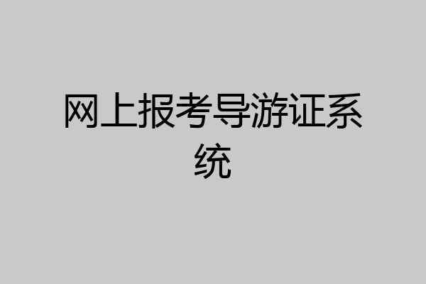 网上报考导游证系统