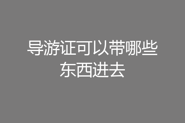 导游证可以带哪些东西进去