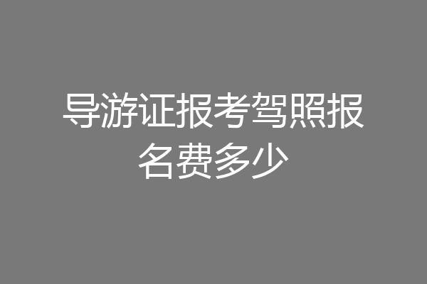 导游证报考驾照报名费多少