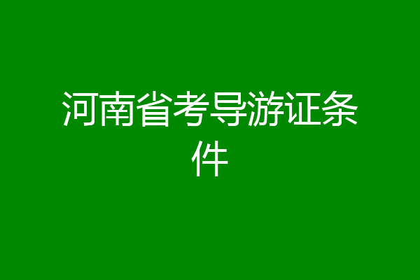 河南省考导游证条件