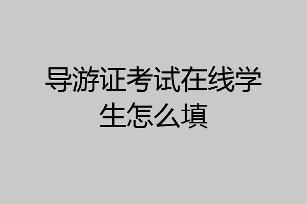 导游证考试在线学生怎么填