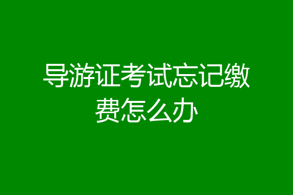 导游证考试忘记缴费怎么办