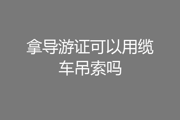 拿导游证可以用缆车吊索吗