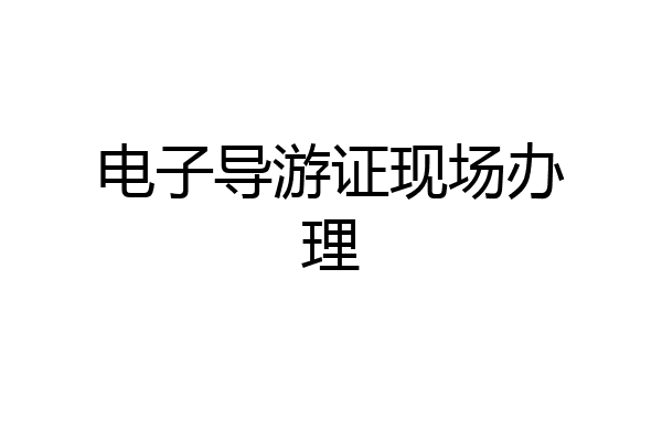 电子导游证现场办理