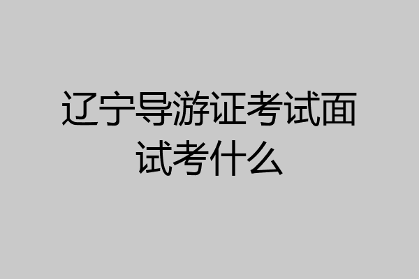 辽宁导游证考试面试考什么