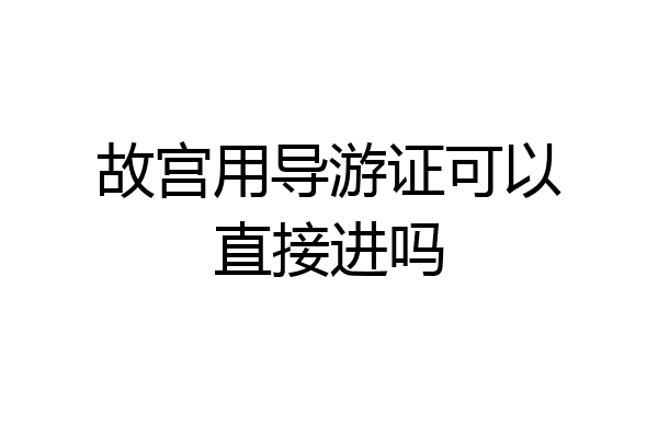 故宫用导游证可以直接进吗
