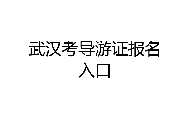 武汉考导游证报名入口