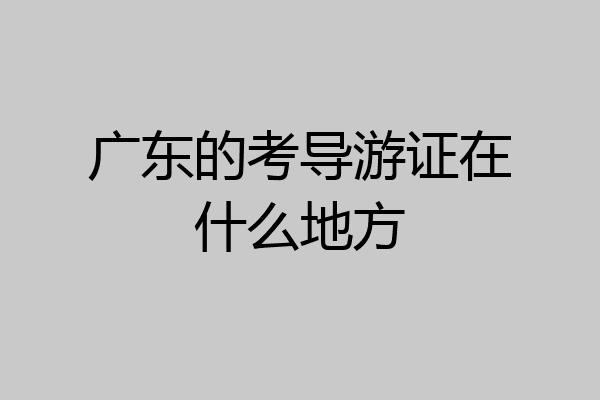 广东的考导游证在什么地方