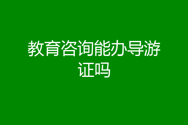 教育咨询能办导游证吗