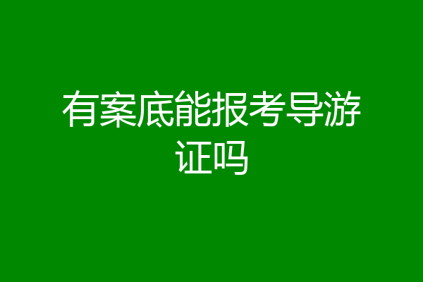 有案底能报考导游证吗