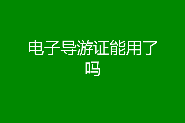电子导游证能用了吗