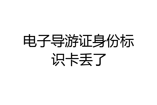 电子导游证身份标识卡丢了